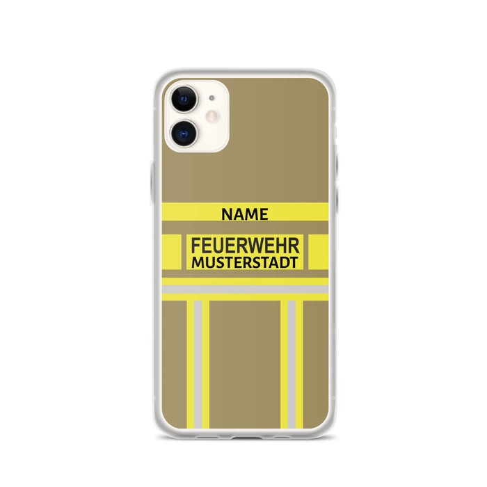 Feuerwehr Handyhülle iPhone® transparent Gold/Gelb