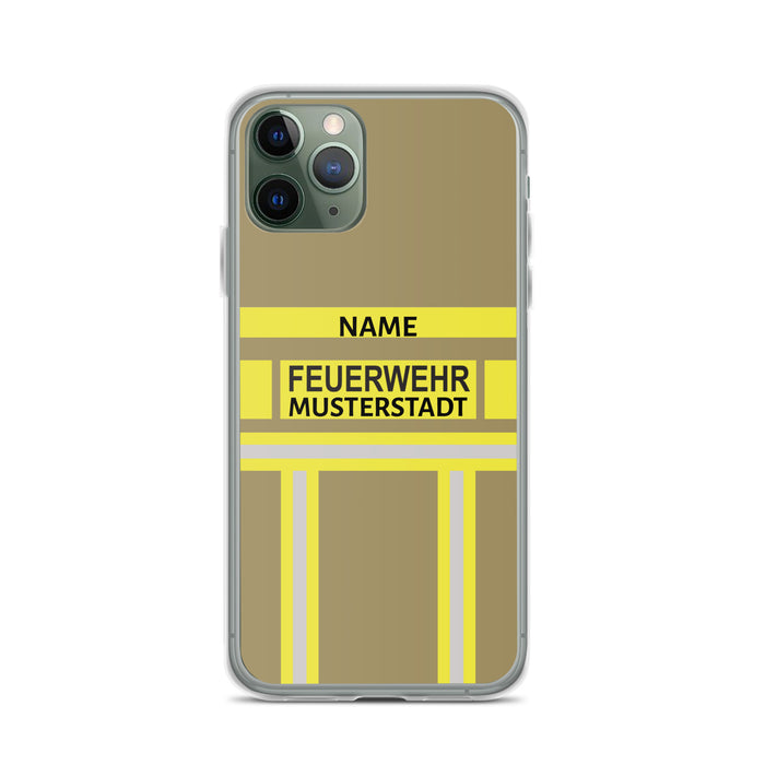 Feuerwehr Handyhülle iPhone® transparent Gold/Gelb