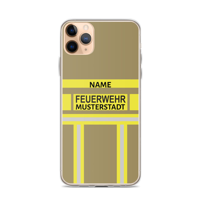 Feuerwehr Handyhülle iPhone® transparent Gold/Gelb
