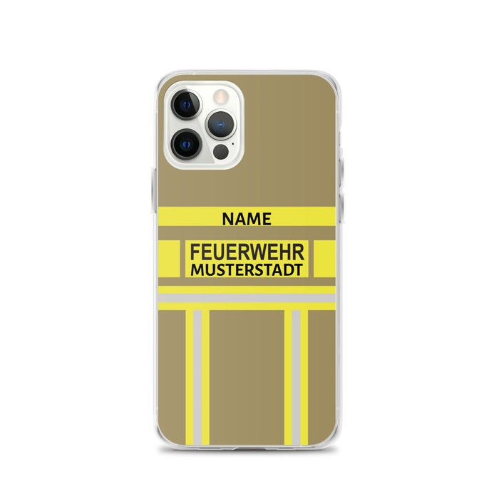 Feuerwehr Handyhülle iPhone® transparent Gold/Gelb