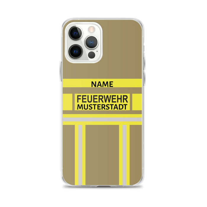 Feuerwehr Handyhülle iPhone® transparent Gold/Gelb