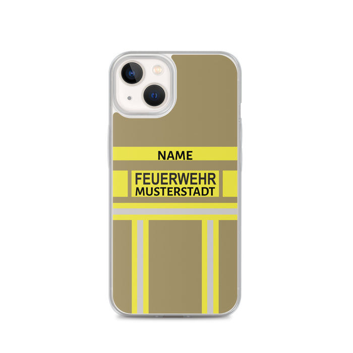 Feuerwehr Handyhülle iPhone® transparent Gold/Gelb