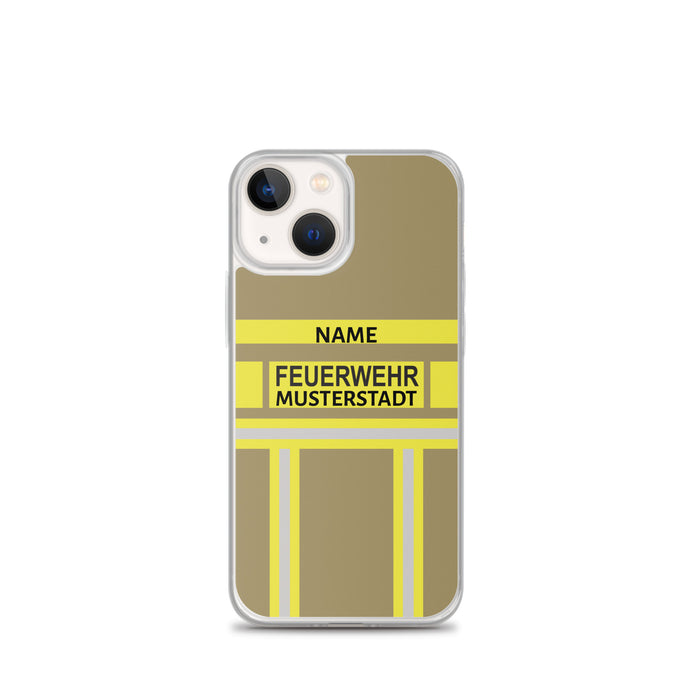 Feuerwehr Handyhülle iPhone® transparent Gold/Gelb