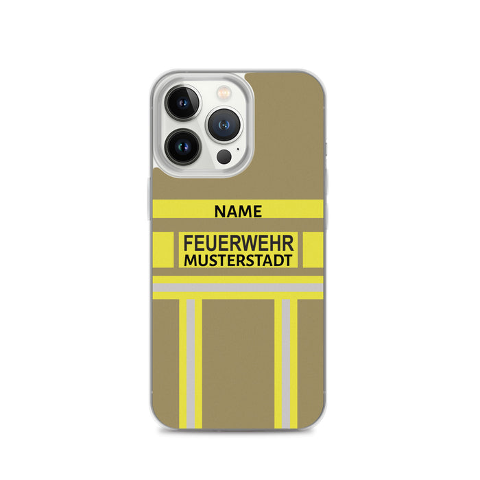 Feuerwehr Handyhülle iPhone® transparent Gold/Gelb