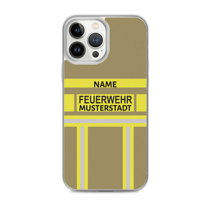 Feuerwehr Handyhülle iPhone® transparent Gold/Gelb