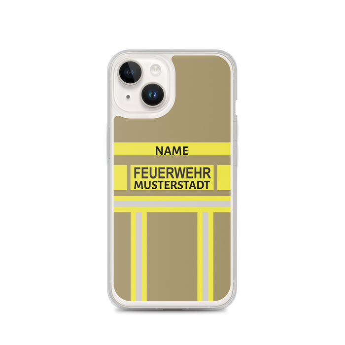 Feuerwehr Handyhülle iPhone® transparent Gold/Gelb