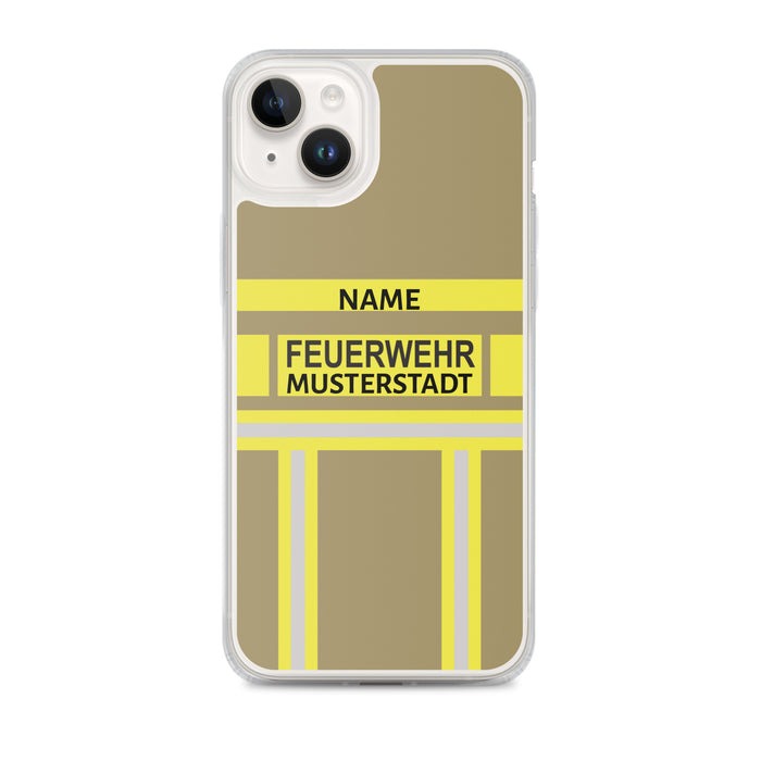 Feuerwehr Handyhülle iPhone® transparent Gold/Gelb