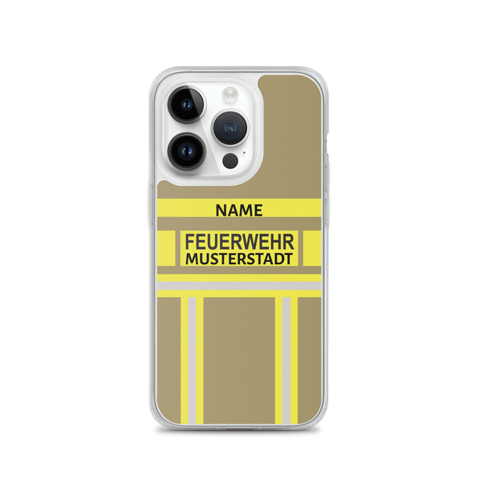 Feuerwehr Handyhülle iPhone® transparent Gold/Gelb