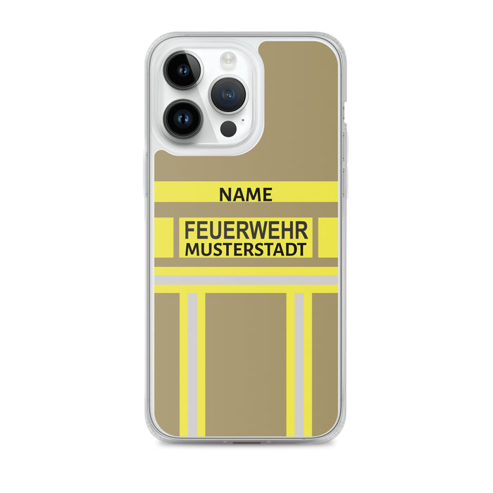 Feuerwehr Handyhülle iPhone® transparent Gold/Gelb