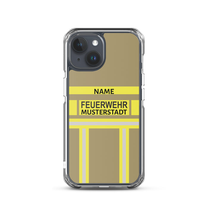 Feuerwehr Handyhülle iPhone® transparent Gold/Gelb