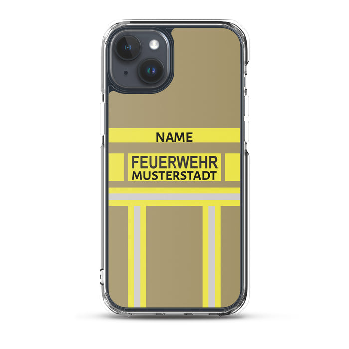 Feuerwehr Handyhülle iPhone® transparent Gold/Gelb