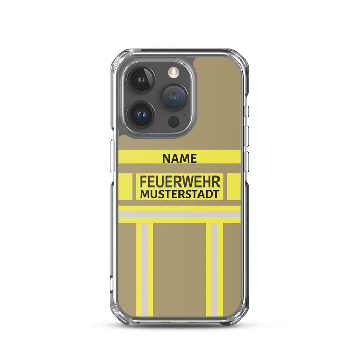 Feuerwehr Handyhülle iPhone® transparent Gold/Gelb