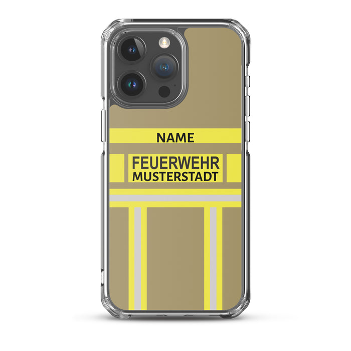 Feuerwehr Handyhülle iPhone® transparent Gold/Gelb