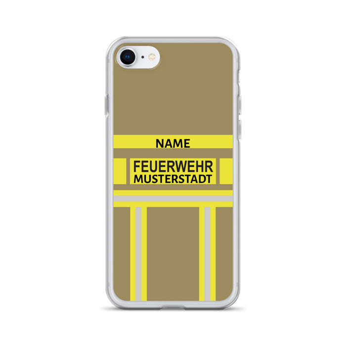 Feuerwehr Handyhülle iPhone® transparent Gold/Gelb