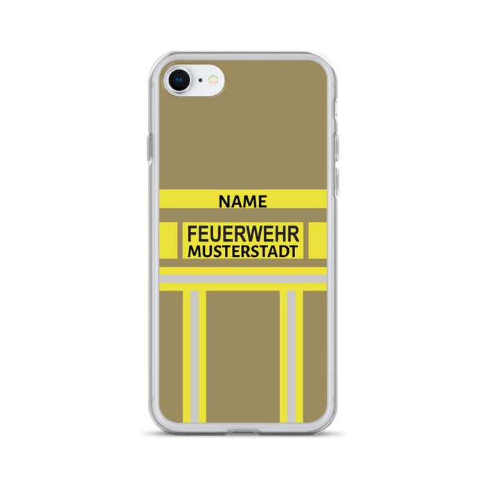 Feuerwehr Handyhülle iPhone® transparent Gold/Gelb