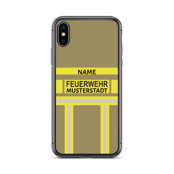 Feuerwehr Handyhülle iPhone® transparent Gold/Gelb