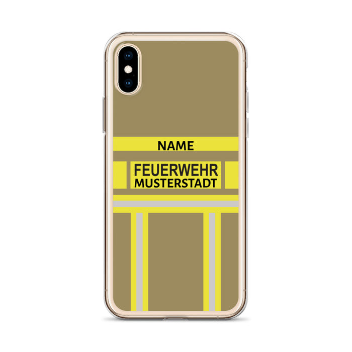 Feuerwehr Handyhülle iPhone® transparent Gold/Gelb