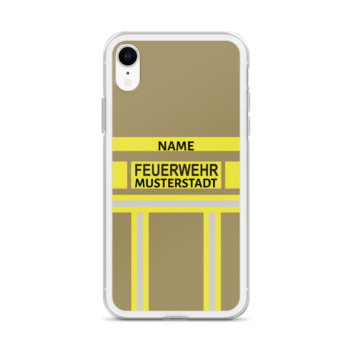 Feuerwehr Handyhülle iPhone® transparent Gold/Gelb