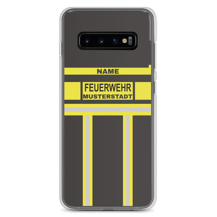 Feuerwehr Handyhülle Samsung® Transparent Schwarz/Gelb