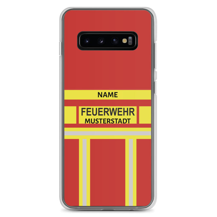 Feuerwehr Handyhülle Samsung® Transparent Rot/Gelb