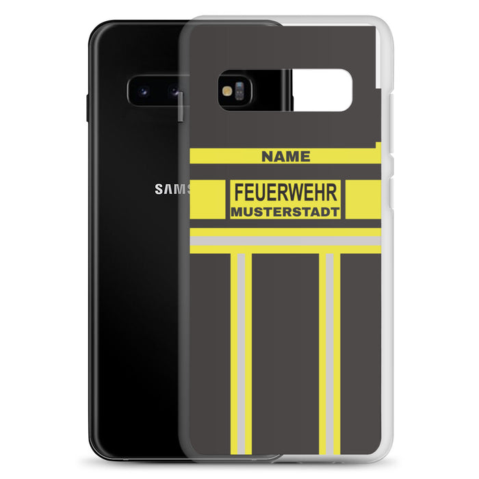 Feuerwehr Handyhülle Samsung® Transparent Schwarz/Gelb