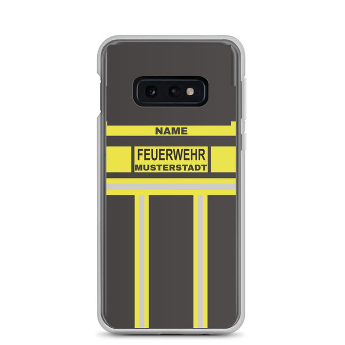 Feuerwehr Handyhülle Samsung® Transparent Schwarz/Gelb