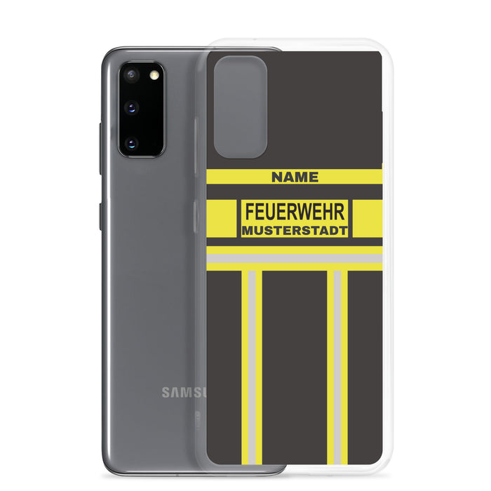 Feuerwehr Handyhülle Samsung® Transparent Schwarz/Gelb