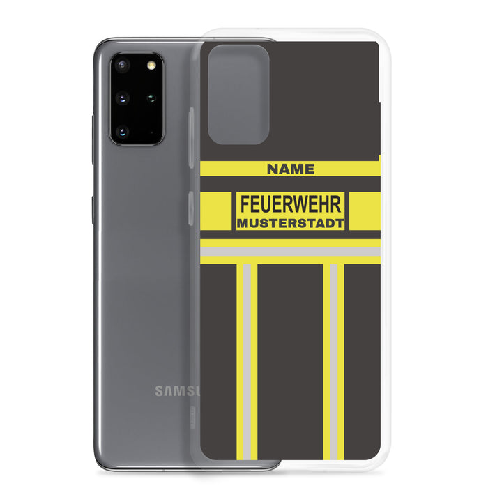 Feuerwehr Handyhülle Samsung® Transparent Schwarz/Gelb