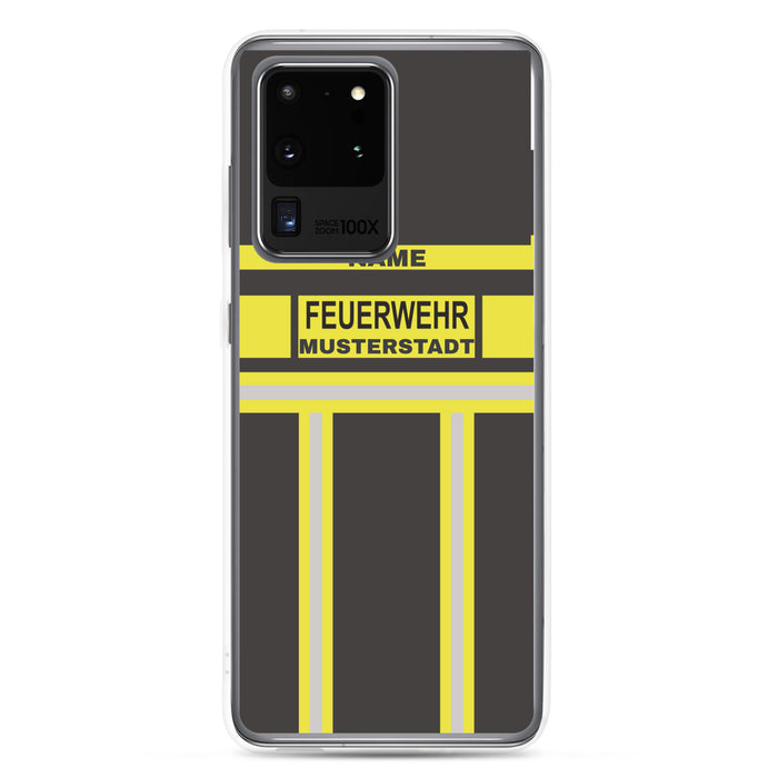 Feuerwehr Handyhülle Samsung® Transparent Schwarz/Gelb