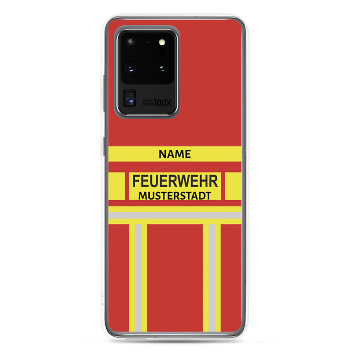 Feuerwehr Handyhülle Samsung® Transparent Rot/Gelb