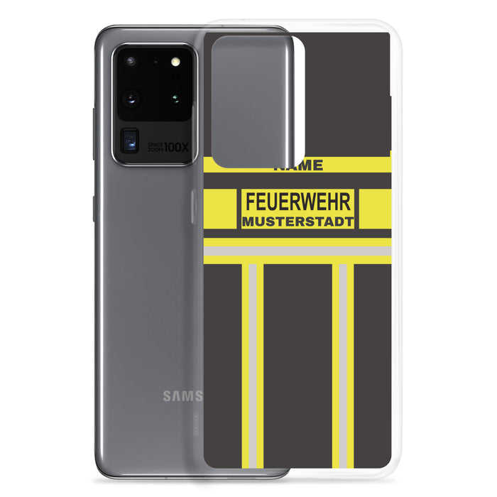 Feuerwehr Handyhülle Samsung® Transparent Schwarz/Gelb