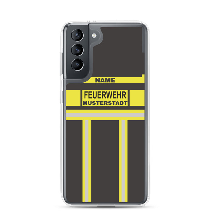 Feuerwehr Handyhülle Samsung® Transparent Schwarz/Gelb