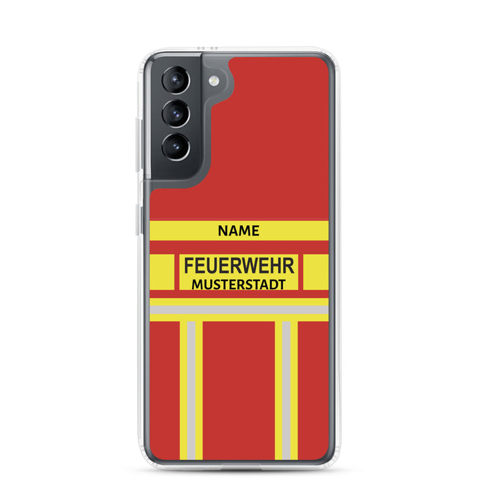 Feuerwehr Handyhülle Samsung® Transparent Rot/Gelb