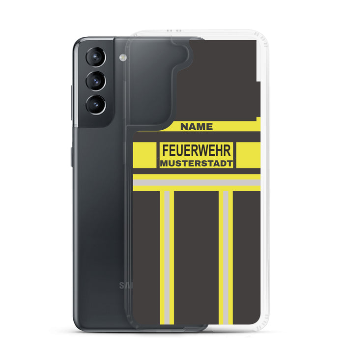 Feuerwehr Handyhülle Samsung® Transparent Schwarz/Gelb