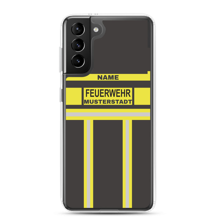 Feuerwehr Handyhülle Samsung® Transparent Schwarz/Gelb