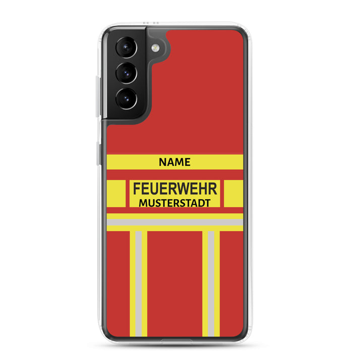 Feuerwehr Handyhülle Samsung® Transparent Rot/Gelb