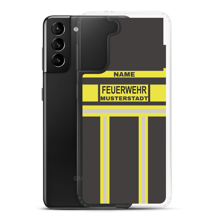 Feuerwehr Handyhülle Samsung® Transparent Schwarz/Gelb