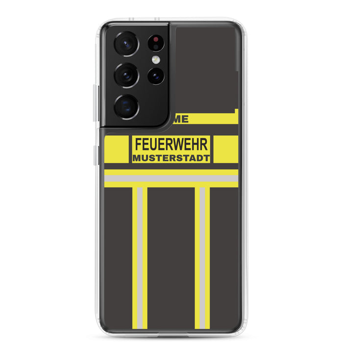 Feuerwehr Handyhülle Samsung® Transparent Schwarz/Gelb