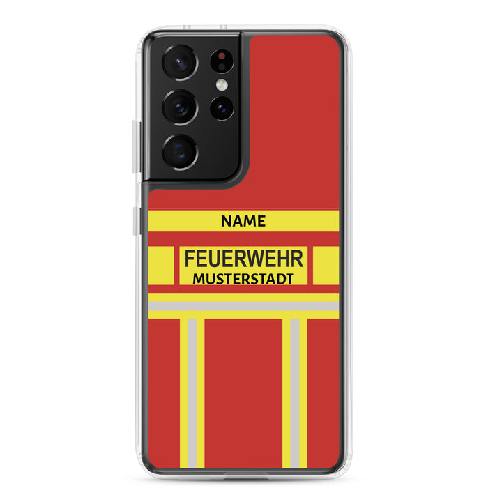Feuerwehr Handyhülle Samsung® Transparent Rot/Gelb