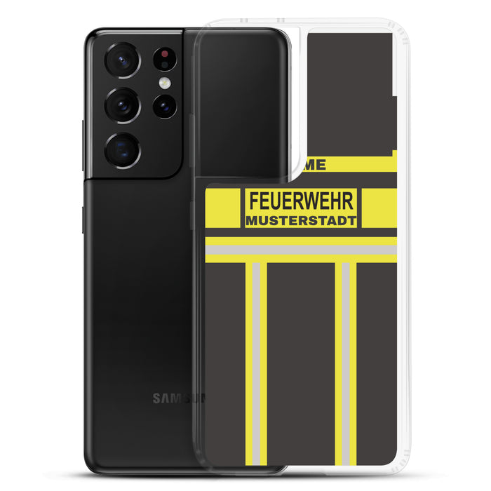 Feuerwehr Handyhülle Samsung® Transparent Schwarz/Gelb