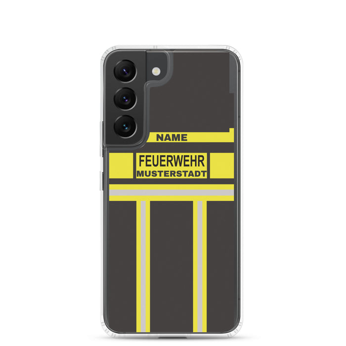 Feuerwehr Handyhülle Samsung® Transparent Schwarz/Gelb
