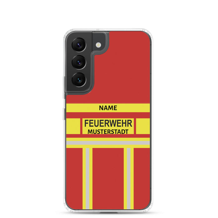 Feuerwehr Handyhülle Samsung® Transparent Rot/Gelb