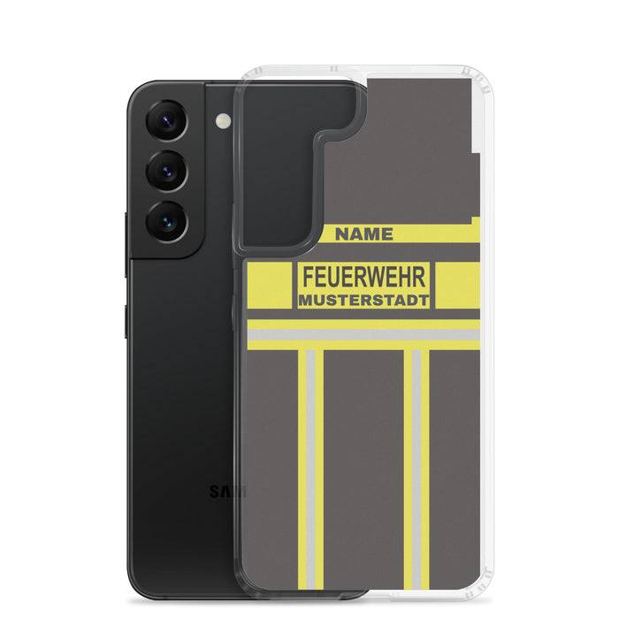 Feuerwehr Handyhülle Samsung® Transparent Schwarz/Gelb