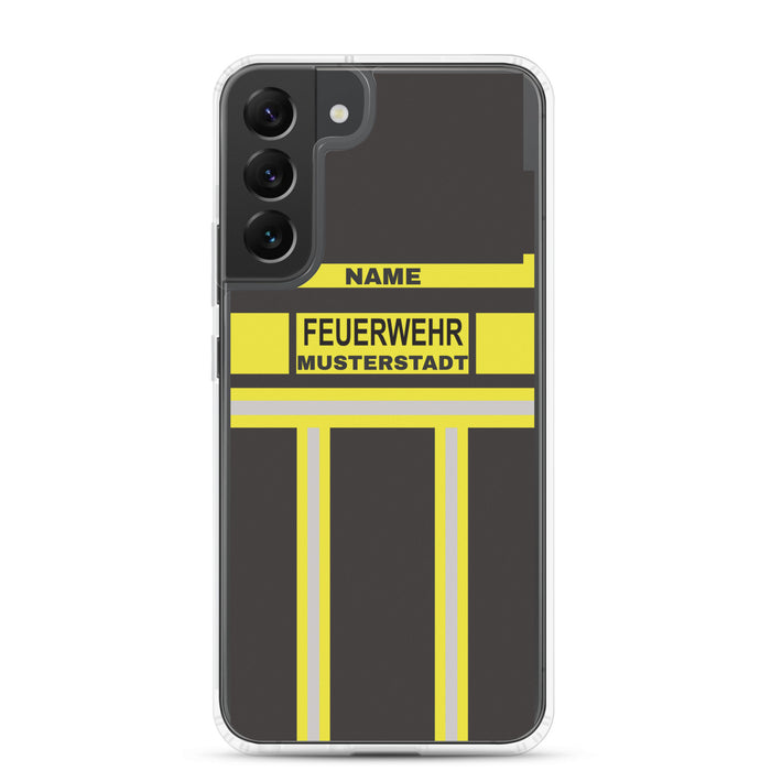 Feuerwehr Handyhülle Samsung® Transparent Schwarz/Gelb