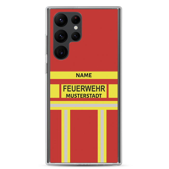 Feuerwehr Handyhülle Samsung® Transparent Rot/Gelb