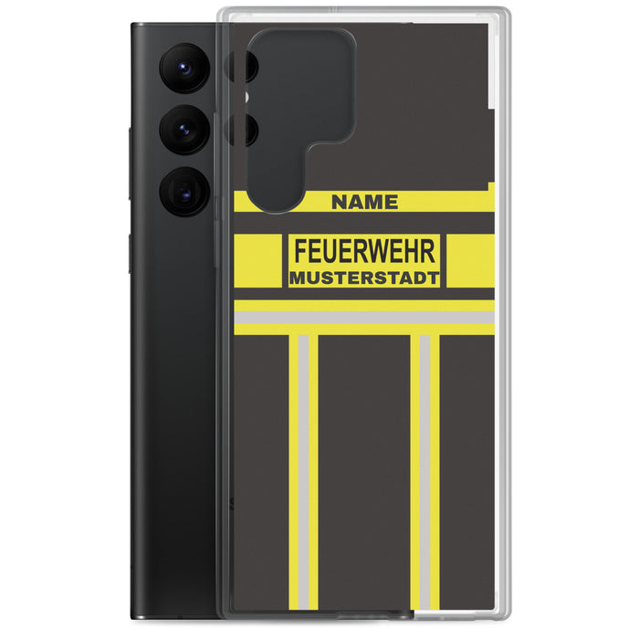 Feuerwehr Handyhülle Samsung® Transparent Schwarz/Gelb