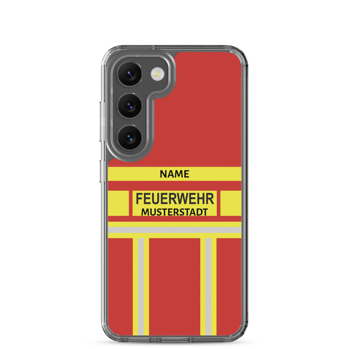 Feuerwehr Handyhülle Samsung® Transparent Rot/Gelb