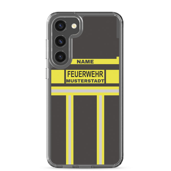 Feuerwehr Handyhülle Samsung® Transparent Schwarz/Gelb
