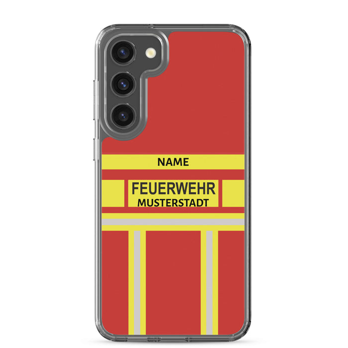 Feuerwehr Handyhülle Samsung® Transparent Rot/Gelb