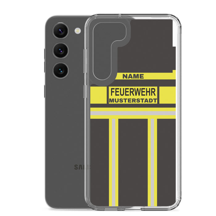 Feuerwehr Handyhülle Samsung® Transparent Schwarz/Gelb